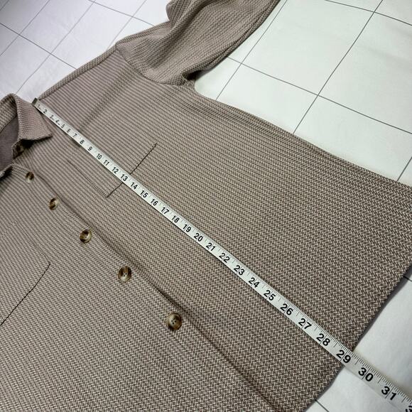 12th Tribe x The Salty Blonde Shirt Jacket Womens Medium Herringbone Button Up - Picture 5 of 5